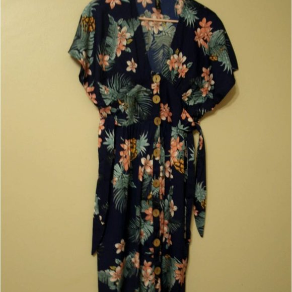 ASOS Influence Tropical Midi Dress - Picture 2 of 4